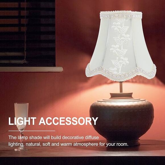 Table Lamp Shade 1Pc Clip Bulb Lace Lampshade - Picture 1 of 9